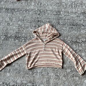 Roxy Striped Cropped Hoodie